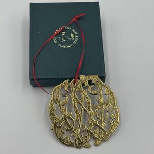 Virginia Metalcrafters 1991 Colonial Williamsburg Cypher Ornament Vintage